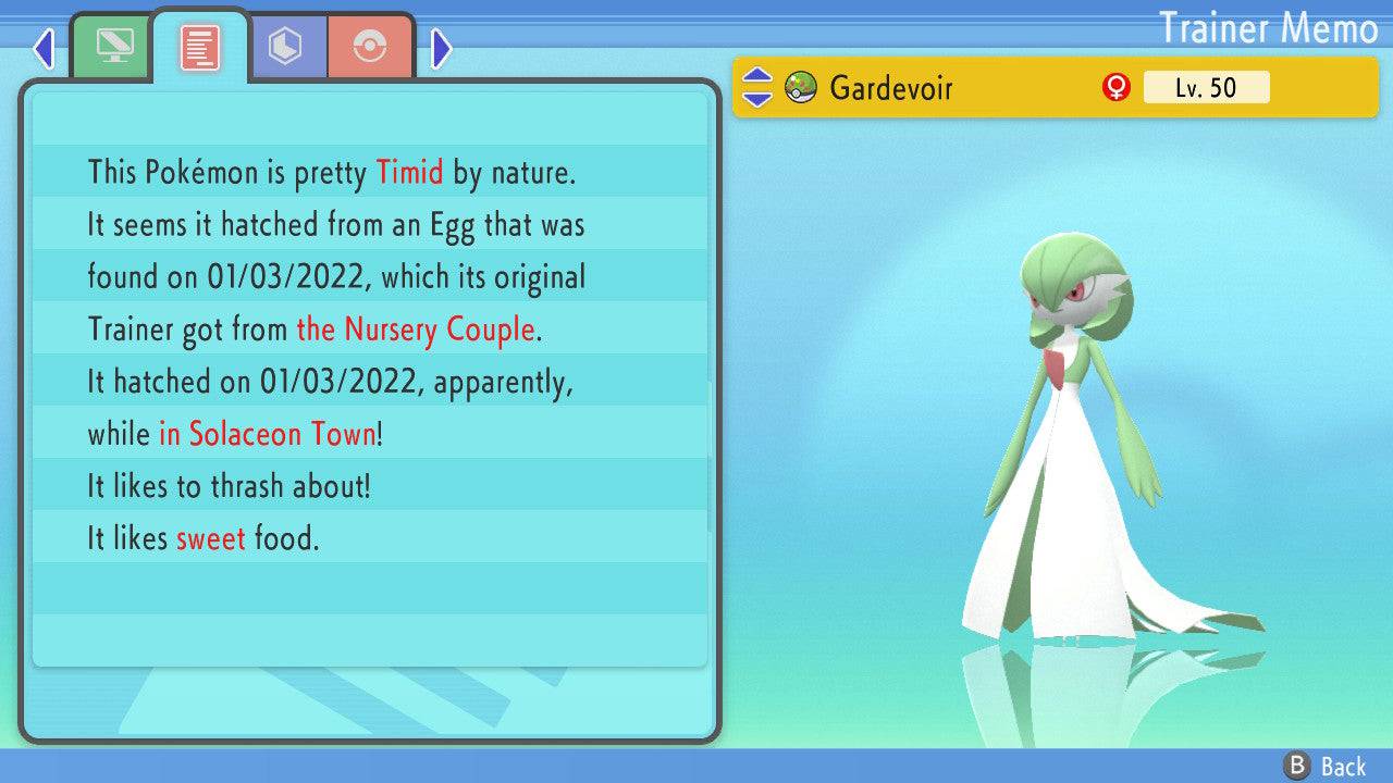 Pokemon Brilliant Diamond and Shining Pearl Gardevoir 6IV-EV Trained –  Pokemon4Ever